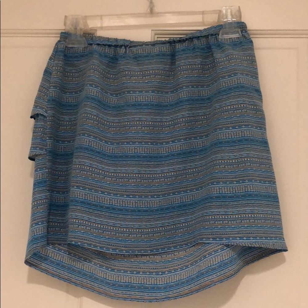 Sunner Blue Pattern Strapless Blouse - image 2